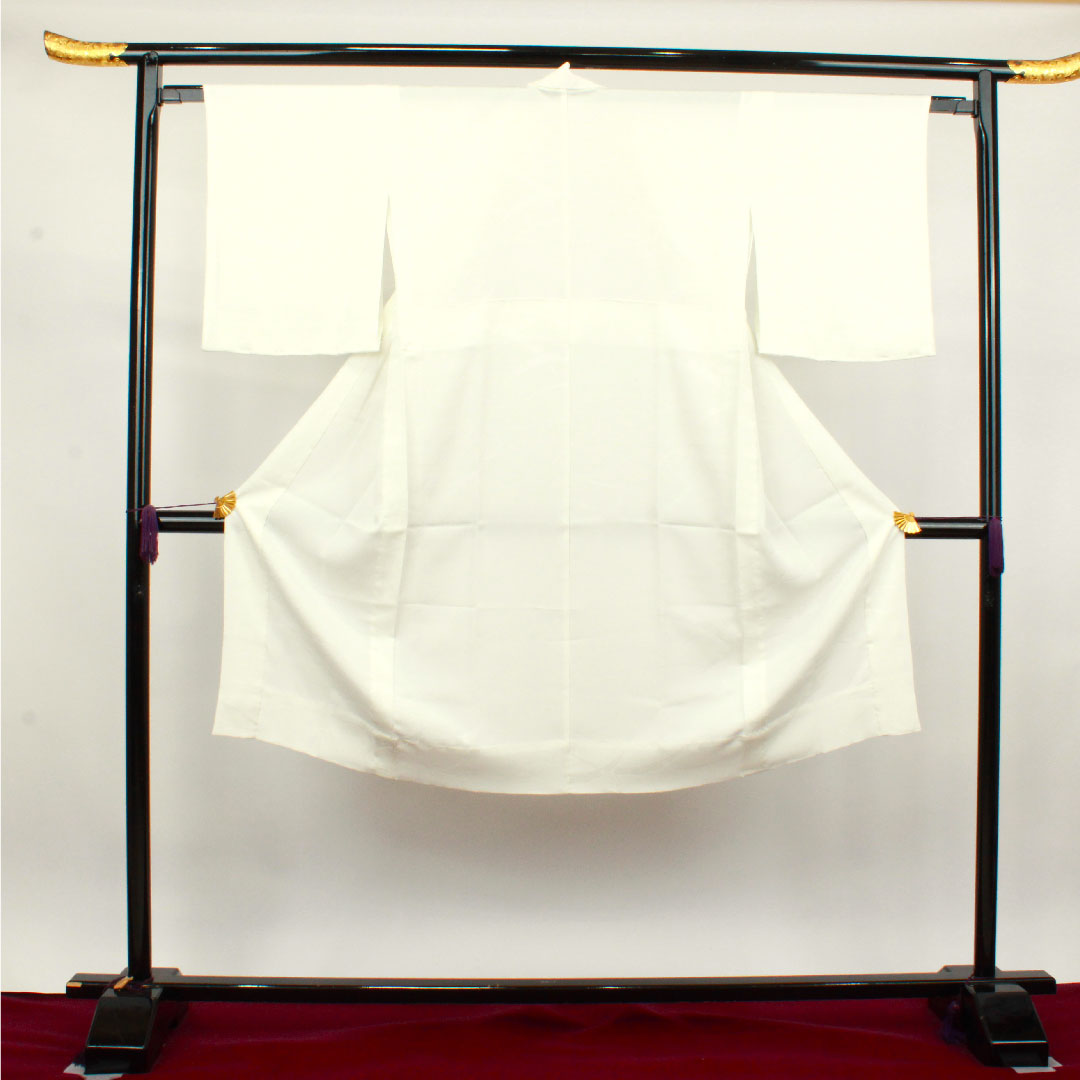 長襦袢 正絹 身丈123cm 裄丈65cm 単衣  フォーマル 露芝  Sランク 白系 1129000512111