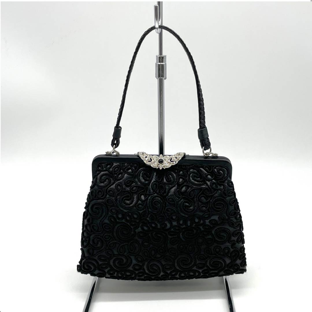 パーティバッグ セミフォーマル 黒色（くろいろ） 幾何学模様 曲線 Bell 黒系 Aランク 113900025310