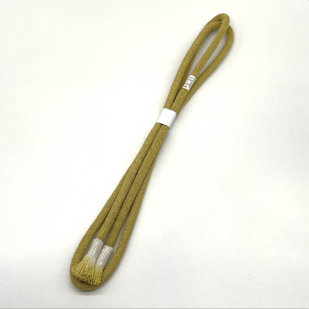 (新品)帯締め 正絹 NEWランク  金色（かないろ） 丸組 夏用 単衣用 長さ約156cm 幅約0.9cm カジュアル 黄系 1135005861323