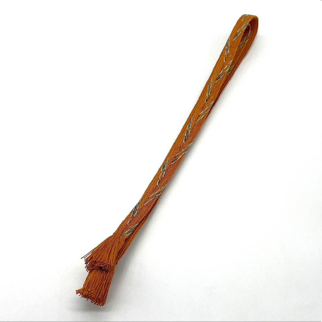 (新品)帯締め 正絹 NEWランク  黄櫨染色（こうろぜんいろ） 翠嵐工房 単衣用 夏用 長さ約165cm 幅約1.5cm セミフォーマル 茶系 1135005491314