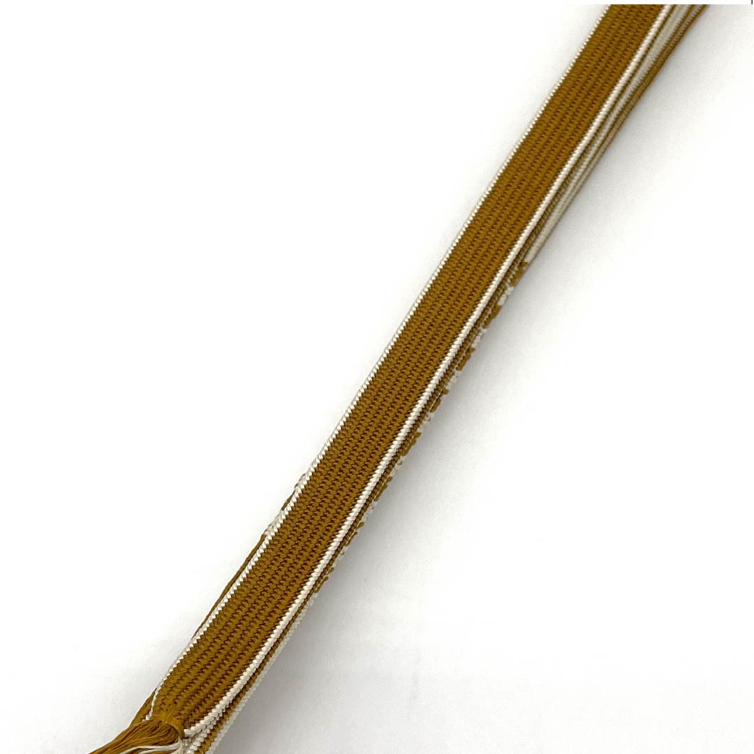 帯締め 正絹 Sランク 四分紐 古銅色（ふるあかがねいろ） シンプル 市松模様 帯留め用 長さ約130.5cm 幅約1cm カジュアル 茶系 1135004682314