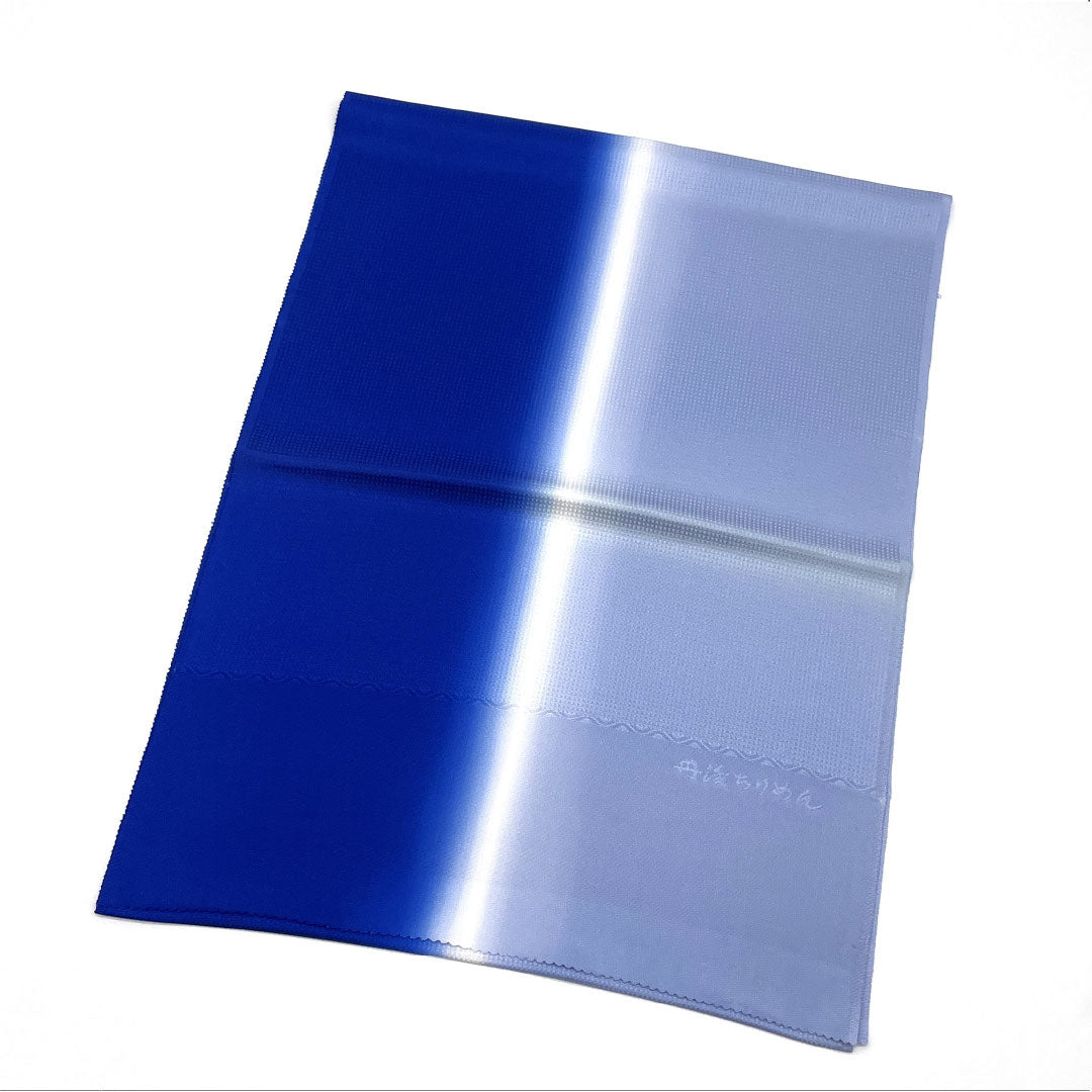 （新古品）帯揚げ 正絹 Bランク セミフォーマル 濃桔梗色（こいききょういろ） 薄藍色（うすあいいろ） 丹後ちりめん 長尺 長さ約186cm 幅約32cm 青系 1136001784917