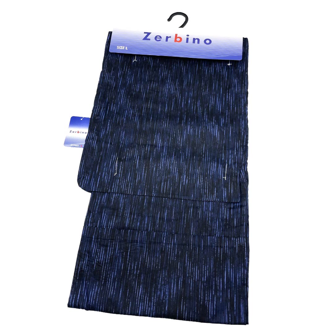 （新品）メンズ浴衣 木綿 NEWランク 身丈149cm 裄丈71cm 青褐色（あおかちいろ） XYLICOOL 涼感加工 縞 単衣 紺系 1138000081418