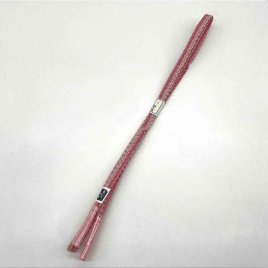 (新品)帯締め 正絹 NEWランク  中紅花色（なかのくれないいろ） 単衣用 夏用  長さ約168cm 幅約1.2cm カジュアル ピンク系 1135005571313