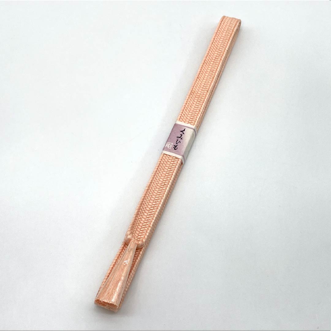 (新古品)帯締め 正絹 Sランク 乙女色（おとめいろ） 薄赤色（うすあかいろ） 長さ約162cm 幅約1.6cm カジュアル 橙系 1135005332326