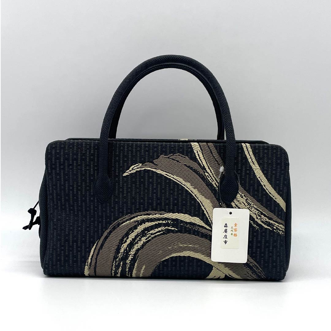 (Like New) Casual Japanese Bag, New Rank, Nishijin-ori Rikyu Bag, Black, 113900091110