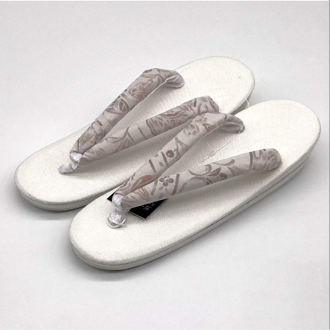 （新品）草履 亜麻 NEWランク 夏草履 亜麻草履 日本製 夏用 長さ24cm Lサイズ 白系 1122001661411