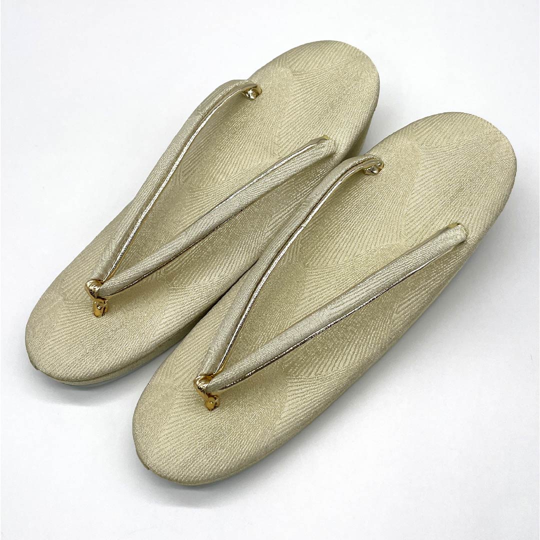Sandals, Obi Fabric, Grade A, Formal, Formal Kimono, Length 23cm, Size M, Gold, 1122001303321