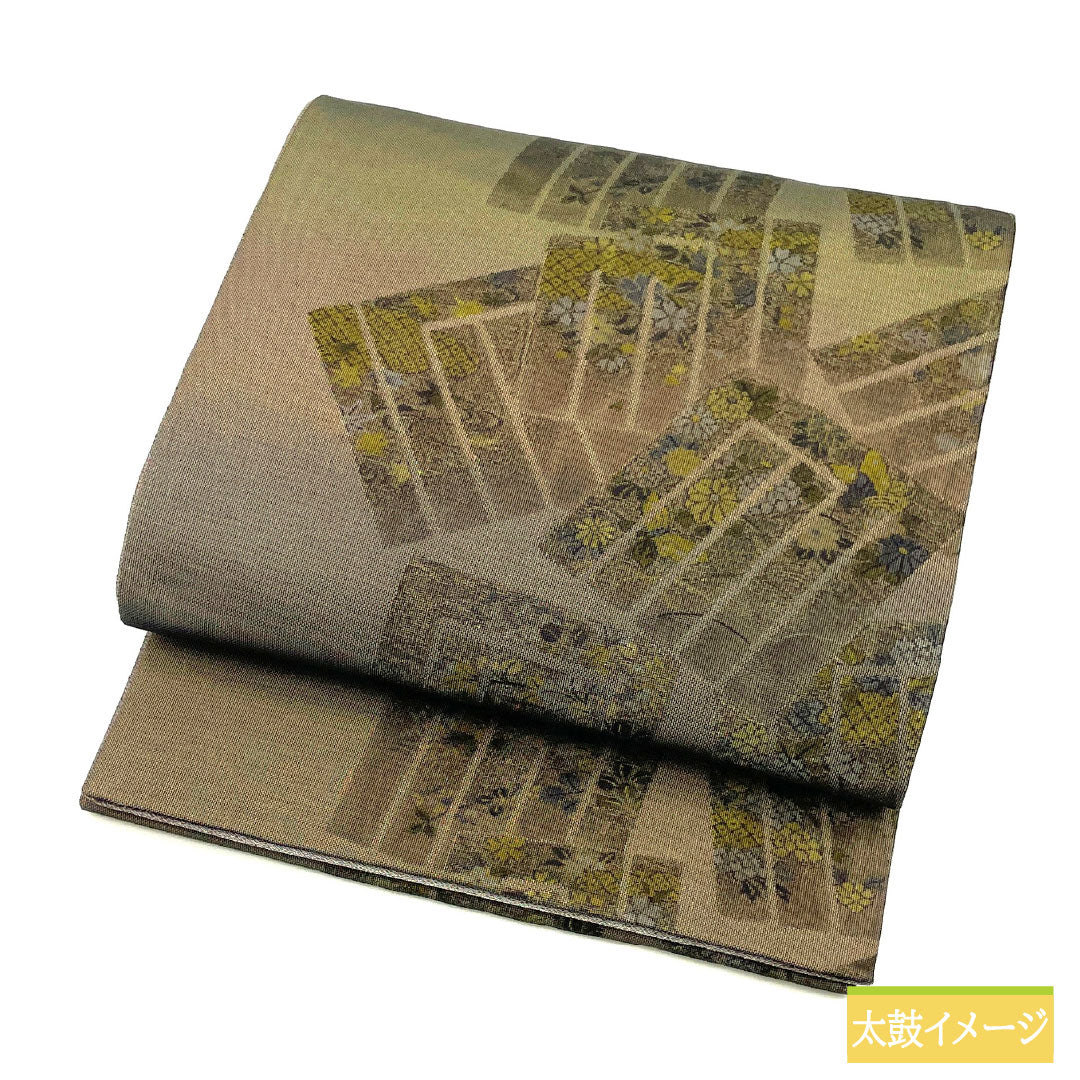 袋帯 正絹 Sランク 菱屋六右衛門 西陣織 幻の織 両面全通 リバーシブル 帯丈452cm 全通 セミフォーマル グラデーション系 1123016922499