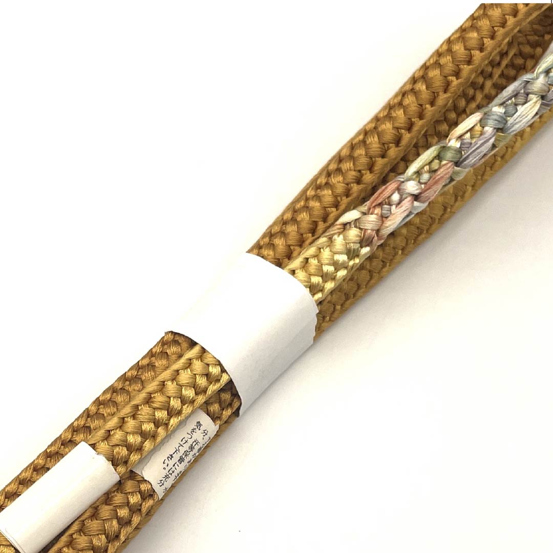（新古品） 帯締め 正絹 NEWランク 琥珀色（こはくいろ） 長さ約165cm 幅約1cm カジュアル 茶系 1135003981314
