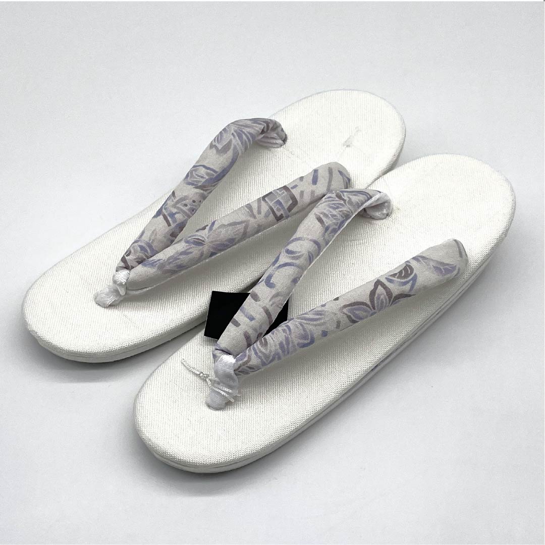 （新品）草履 亜麻 NEWランク 夏草履 亜麻草履 日本製 夏用 長さ24cm Lサイズ 白系 1122001681411