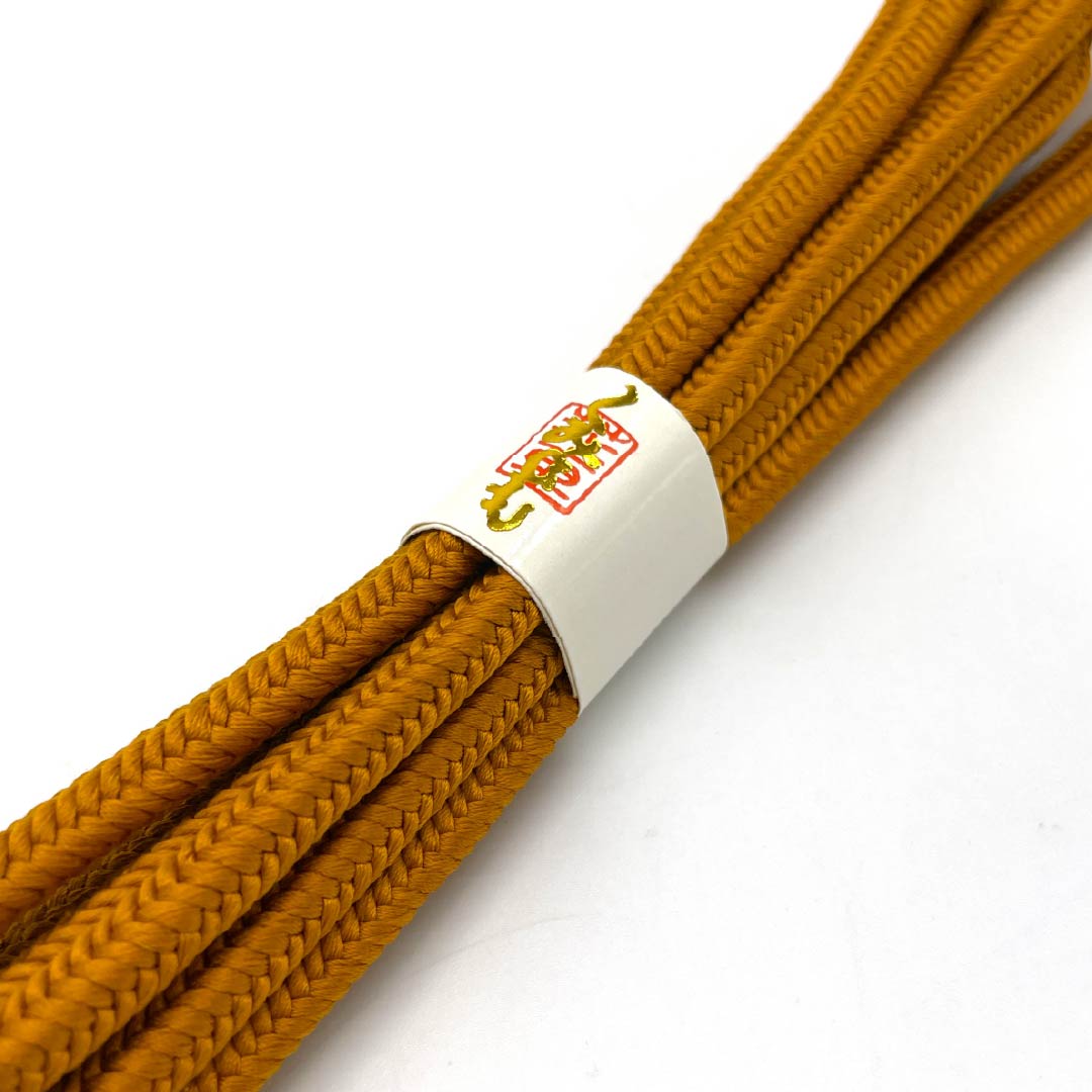 (New old stock) Obijime (belt sash) Pure silk, amber color (ameiro), crown set, new old stock, length approx. 168cm, width approx. 1cm, semi-formal, NEW rank, brown, 1135003571314