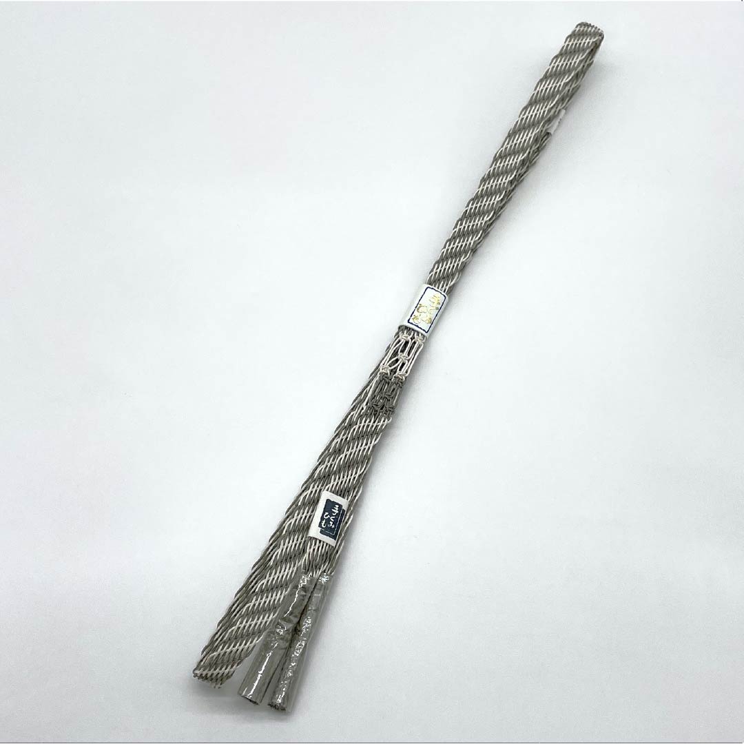 (新品)帯締め 正絹 NEWランク  消炭鼠色（けしずみねずみいろ） 単衣用 夏用  長さ約168cm 幅約1.4cm カジュアル グレー系 1135005601322