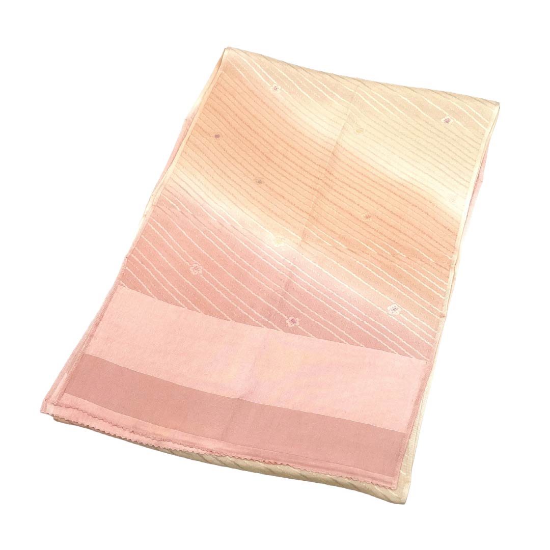 帯揚げ 正絹 Sランク セミフォーマル 浅紅色（あさべにいろ） 東雲色（しののめいろ） 桜 古典柄 長さ約188cm 幅約30cm ピンク系 1136003512913