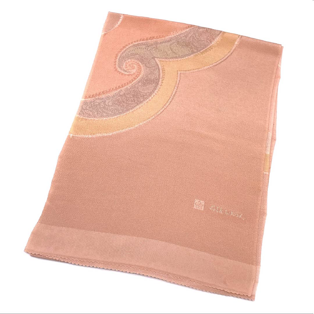 Obiage silk S-rank semi-formal Shinonomeiro Tango Chirimen abstract pattern length approx. 173cm width approx. 30cm pink 1136002932913