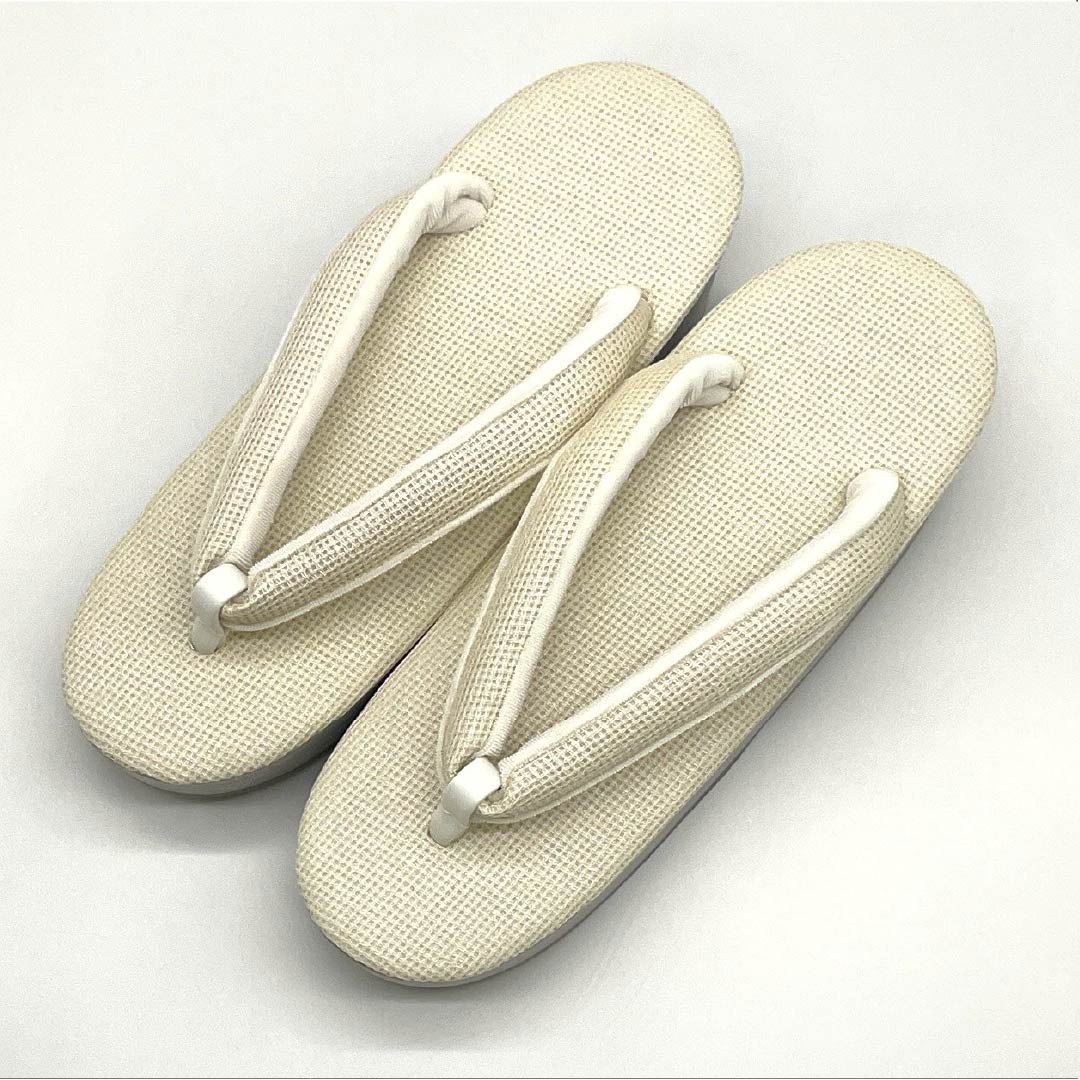 (Like New) EVA Zori Sandals, New Condition, Casual, Sisal, Linen, Summer, Length 24.5cm, Size L, White, Item Number 1122001521411