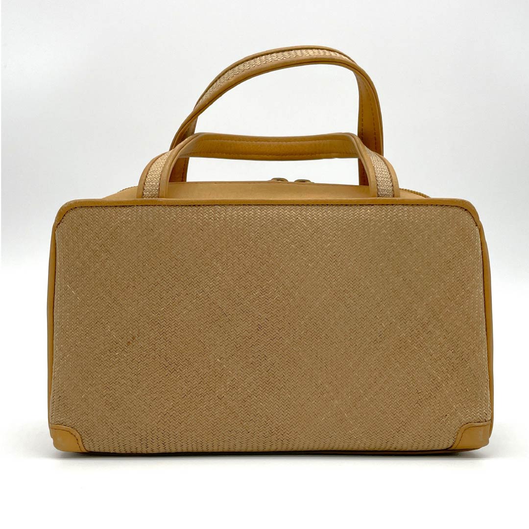 Casual Japanese style bag, plum brown, cowhide, Rikyu bag, wickerwork, brown, S rank, 113900047214