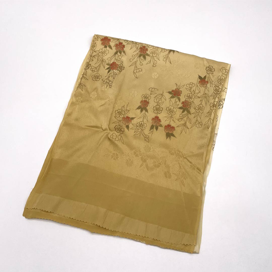 （新古品） 帯締め・帯揚げセット 正絹 Sランク 玉蜀黍色（とうもろこしいろ） 長さ約152cm 幅約1.2cm セミフォーマル 黄系 1141000092323