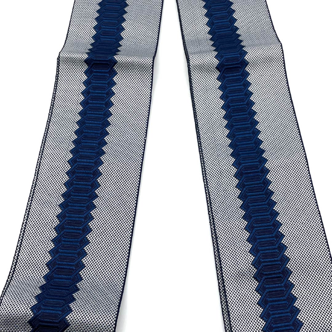 （未仕立）角帯 ポリエステル 水銀色（すいぎんいろ） 一本どっこ リバーシブル 帯丈400cm 幅9cm Sランク グレー系 1134000422922