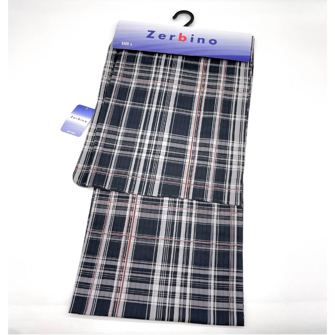 (New) Men's Yukata Cotton NEW Rank Length 149cm Sleeve Length 71cm Kuro-nezumiiro (Blackish Gray) XYLICOOL Cool-touch Processing Varied Check Single Layer Black Series 1138000231410