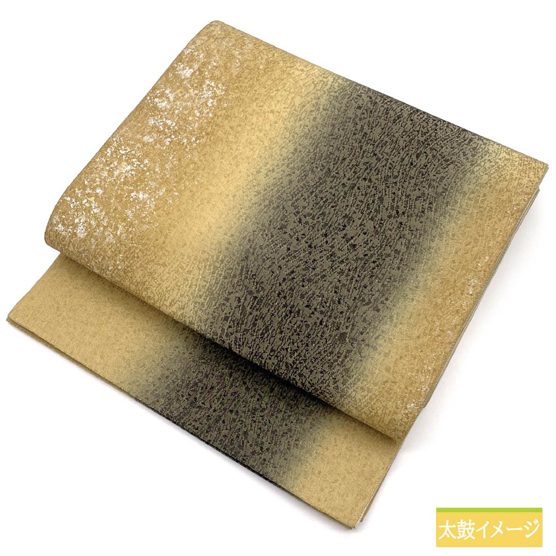 袋帯 正絹 麦藁色（むぎわらいろ） 染め帯 帯丈464cm Aランク 全通 セミフォーマル ベージュ系 1123014943425