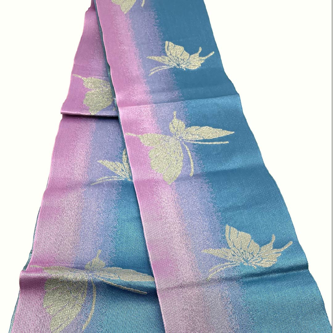 半幅帯 ポリエステル 蝶 帯丈336cm グラデーション系 Aランク 1125001683399