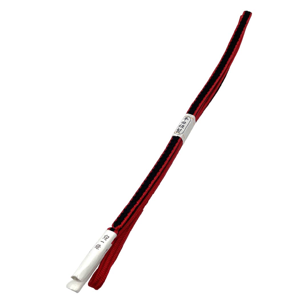 帯締め 正絹 NEWランク  紅赤色（べにあかいろ） 黒色（くろいろ） 平田組紐 長さ約158cm 幅約1cm カジュアル 赤系 1135006381312