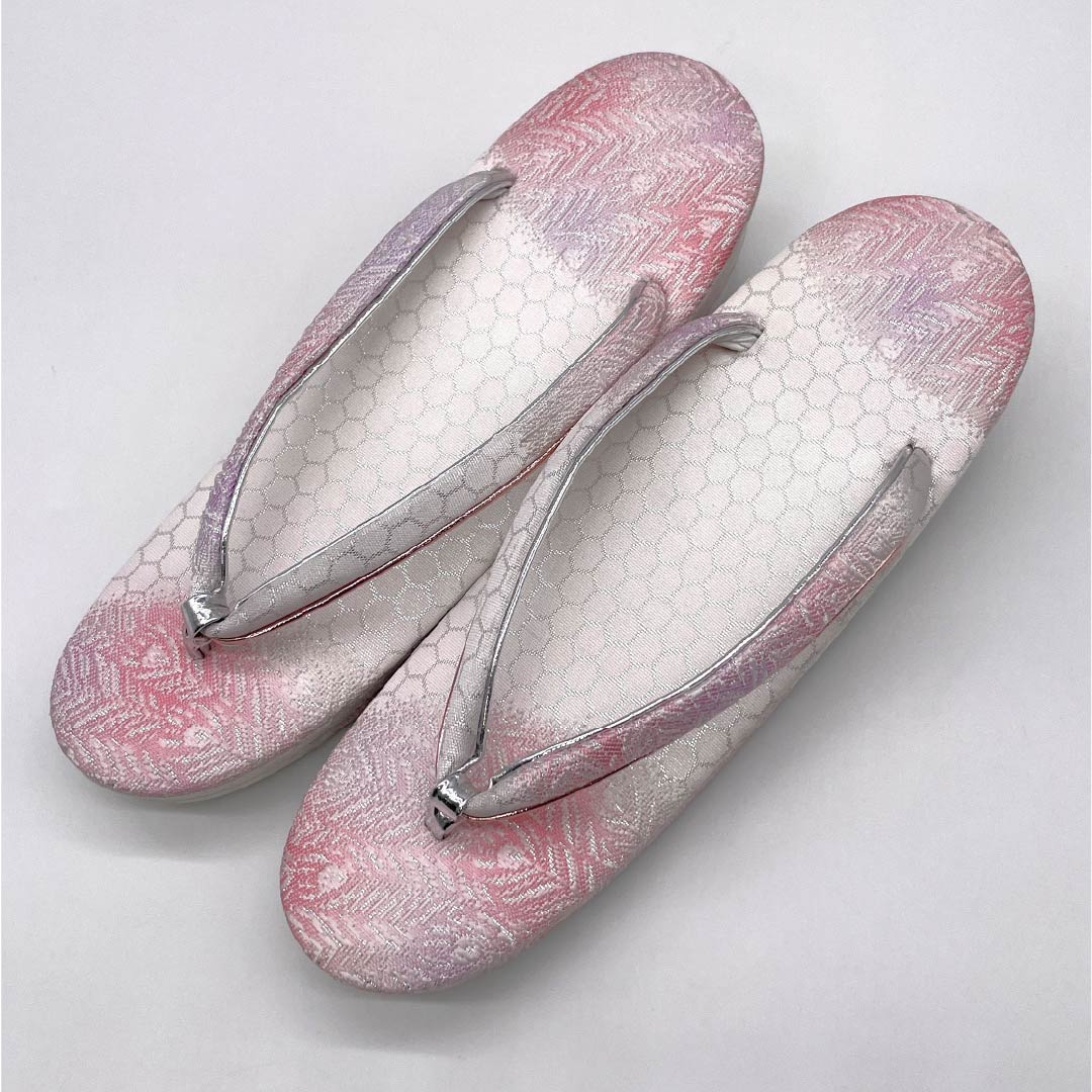 Formal sandals, obi fabric, B-rank, tortoiseshell pattern, length 23cm, size M, silver, product number 1122001314322