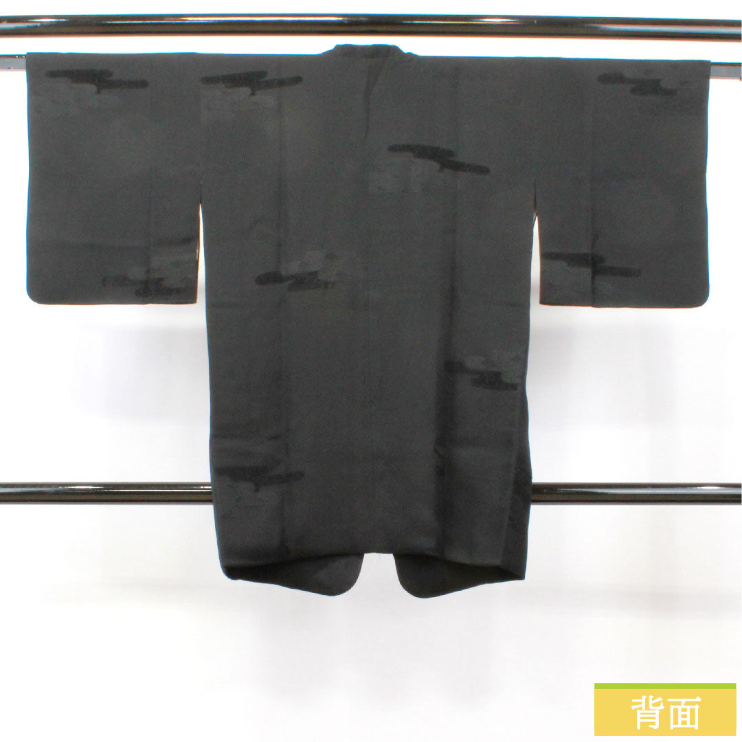 羽織 正絹 身丈69cm 裄丈62cm 吉祥文様 Sランク 袷 黒系 1117001032910