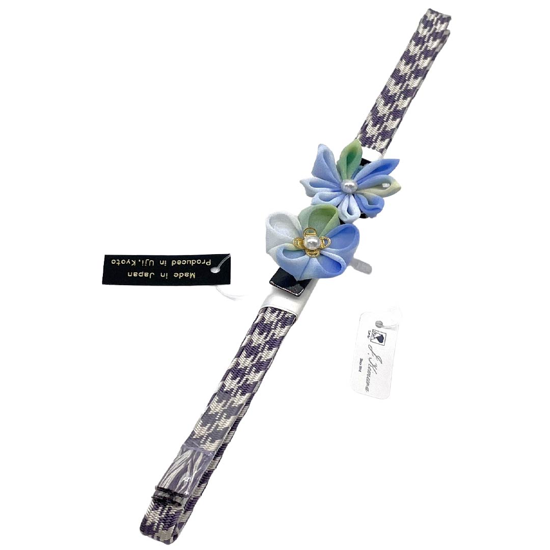 (新品)帯締め 正絹 NEWランク 三分紐 滅紫色（けしむらさきいろ） 帯留め付き つまみ細工 日本製 長さ約135cm 幅約0.8cm カジュアル 紫系 1135006581320