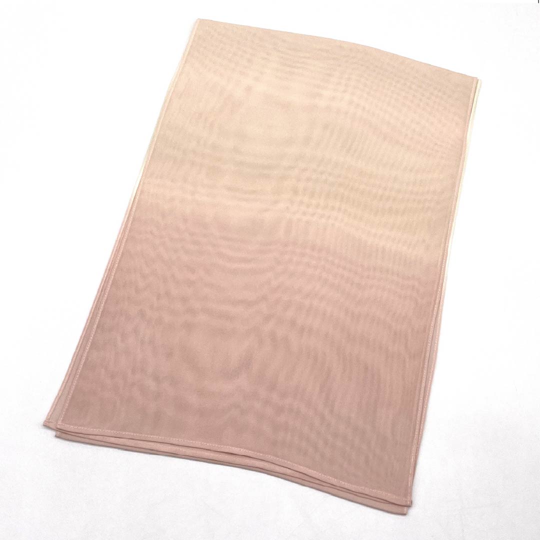 帯揚げ 正絹 NEWランク セミフォーマル 乙女色（おとめいろ） 薄黄檗色（うすきはだいろ） 夏物 バイカラー 長さ約180cm 幅約29.5cm ピンク系 1136000991913