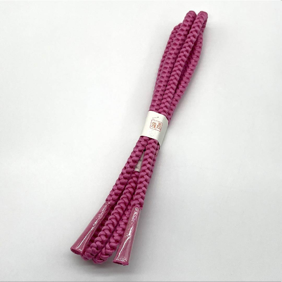 (新古品)帯締め 正絹 Sランク 萩色（はぎいろ） 丸組 長さ約166cm 幅約1cm カジュアル ピンク系 1135005292313