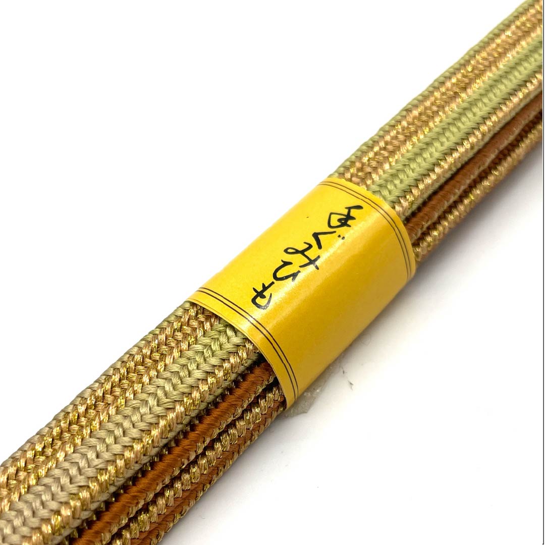 （新古品） 帯締め 正絹 四分紐 肉桂色（にっけいいろ） 平田組紐 貝ノ口縞遊玄染 長さ約150cm 幅約1.5cm フォーマル NEWランク 茶系 1135003331314