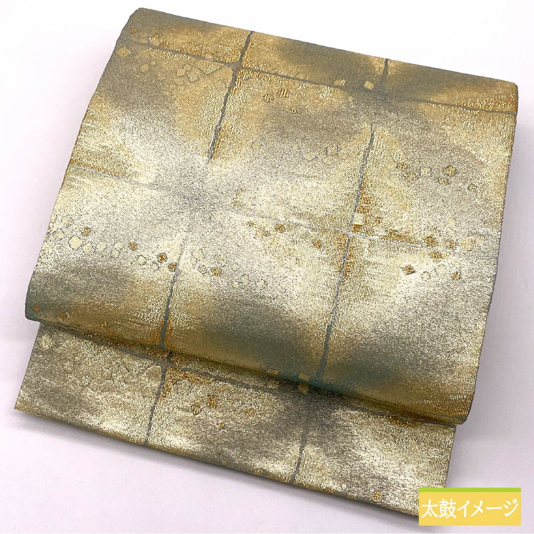 袋帯 正絹 水浅葱色（みずあさぎいろ） 留袖用 抽象模様 四角 帯丈440cm Sランク 六通 フォーマル 水色系 1123013472324