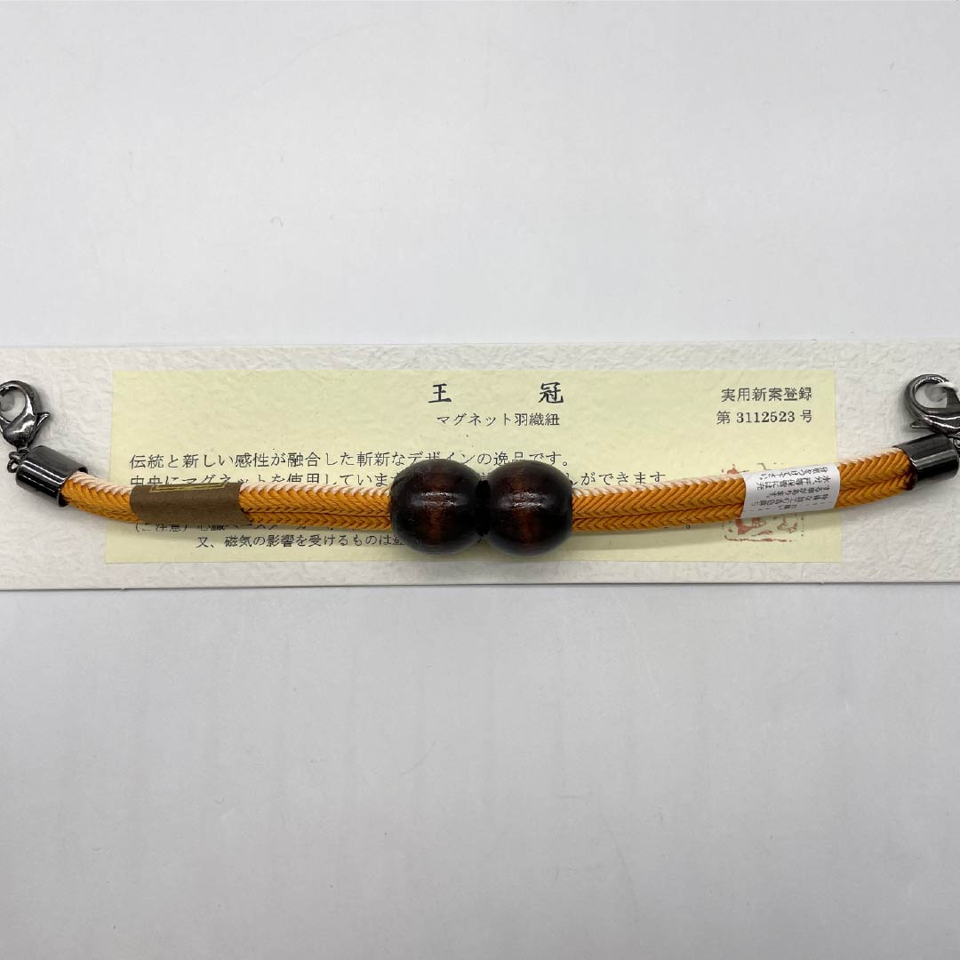 羽織紐 正絹 NEWランク カジュアル 蜜柑色（みかんいろ） 薄肉色（うすにくいろ） 翆嵐工房 無双タイプ 木 マグネット 橙系 1121000021926