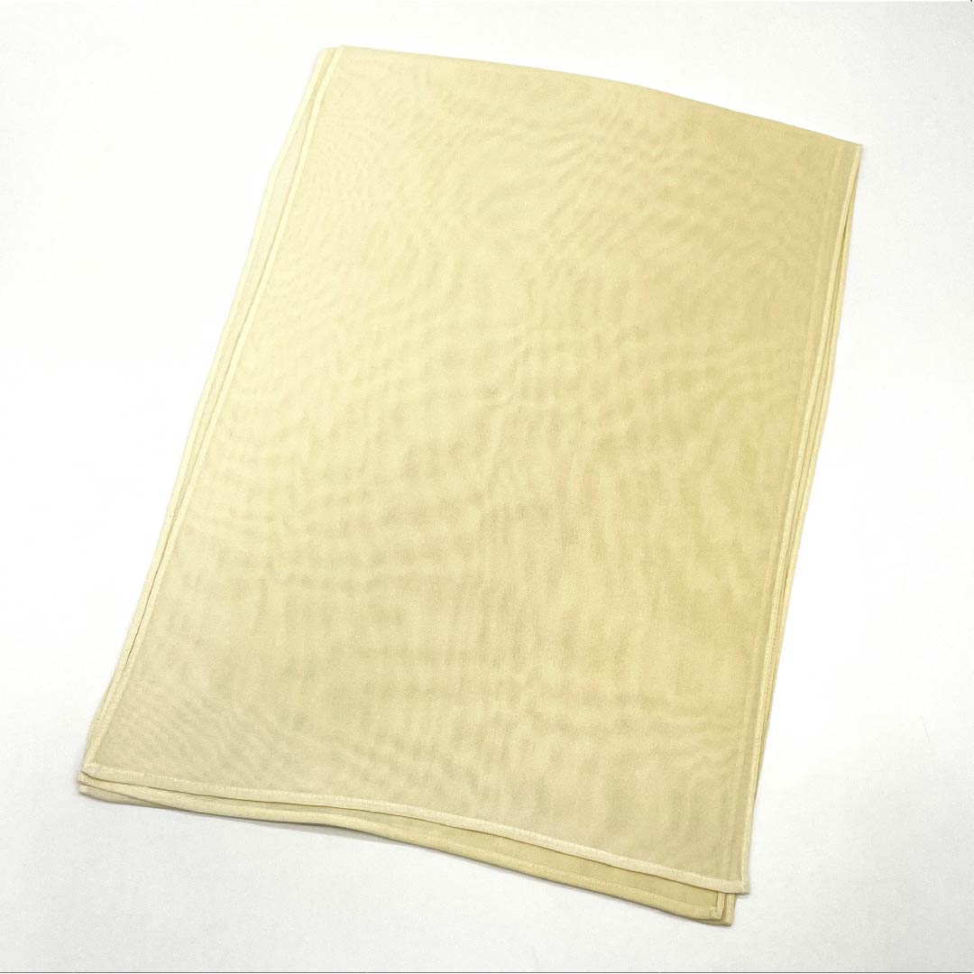 (Like New) Pure Silk Obiage (Sash) - Semi-Formal, Light Egg-Colored, Summer, Gradient, Solid Color, Length: Approx. 180cm, Width: Approx. 29.5cm, Cream-Based, Product Number: 1136002171915