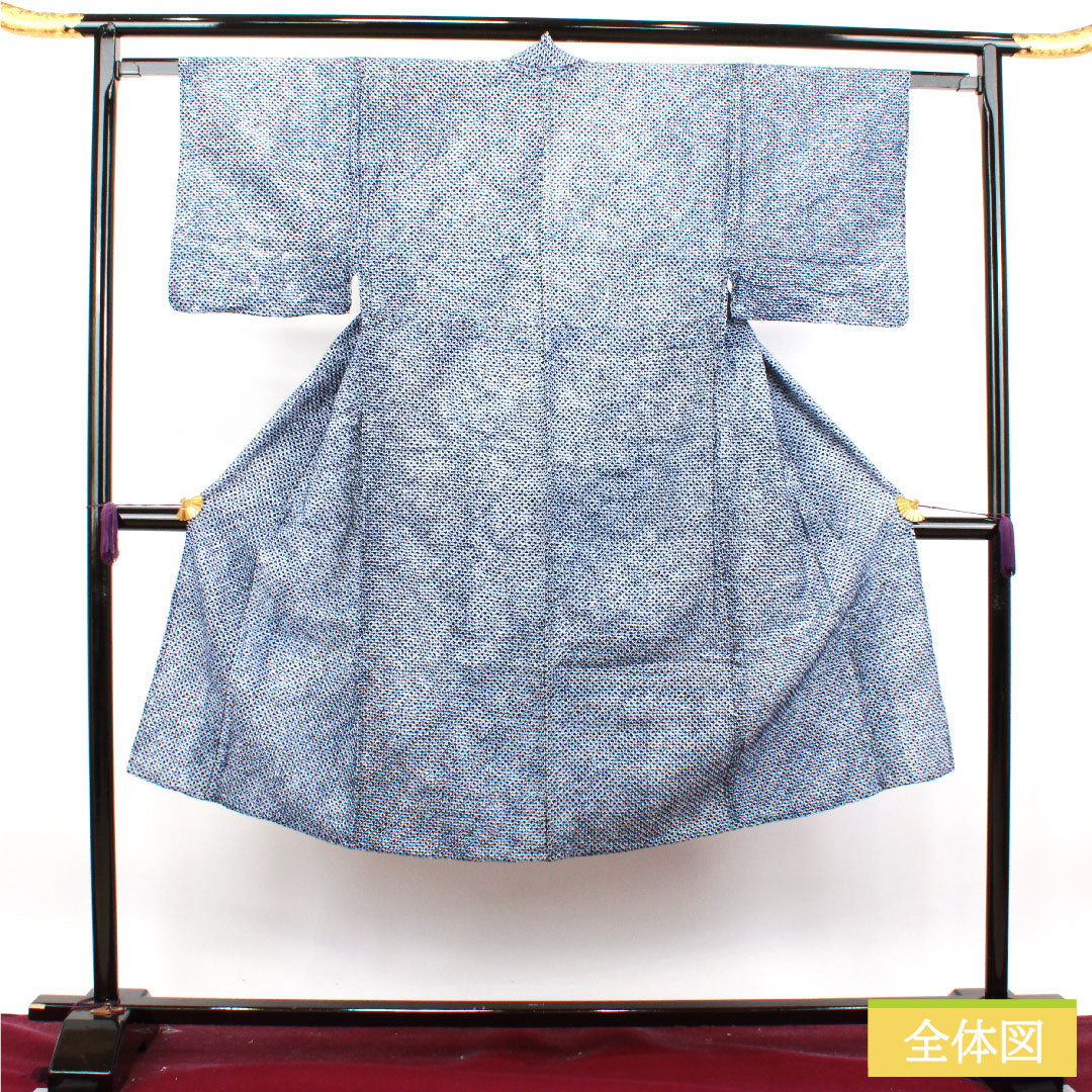 浴衣 木綿 身丈130cm 裄丈61cm Sランク 単衣 紺系 濃紺色（のうこんいろ） 男物 有松絞り 1118004982318