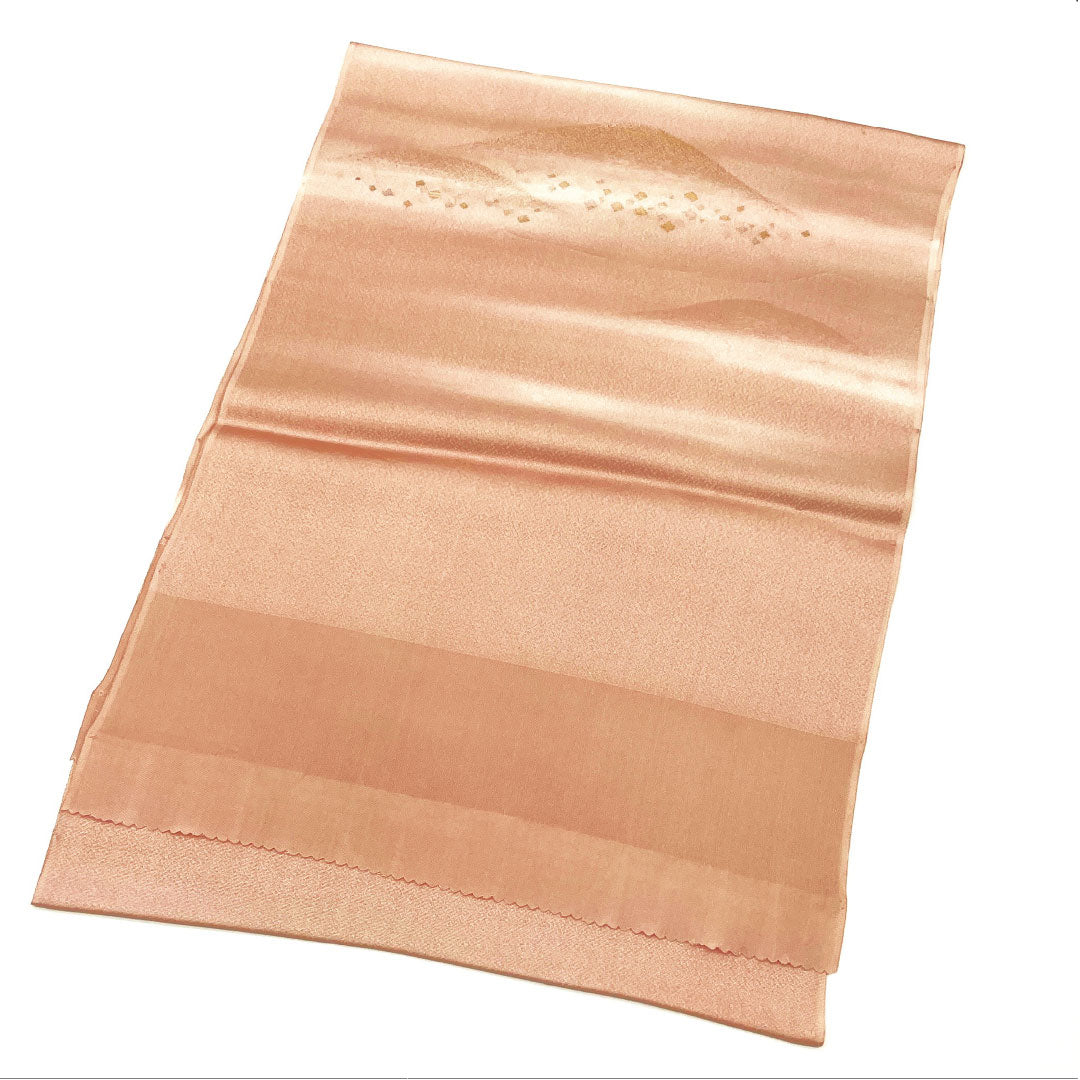 帯揚げ 正絹 Aランク セミフォーマル 退紅色（あらそめいろ） 古典柄 遠山 紙吹雪模様 長さ約180cm 幅約32cm ピンク系 1136001593913