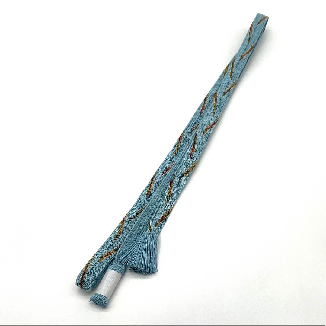 (新品)帯締め 正絹 NEWランク  水縹色（みずはなだいろ） 翠嵐工房 単衣用 夏用 長さ約165cm 幅約1.5cm セミフォーマル 水色系 1135005481324