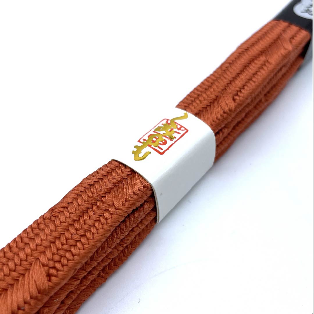 （新古品） 帯締め 正絹 四分紐 紅葉色（もみじいろ） 平田組紐 貝ノ口浮舟 長さ約158cm 幅約1.5cm セミフォーマル NEWランク 茶系 1135003351314