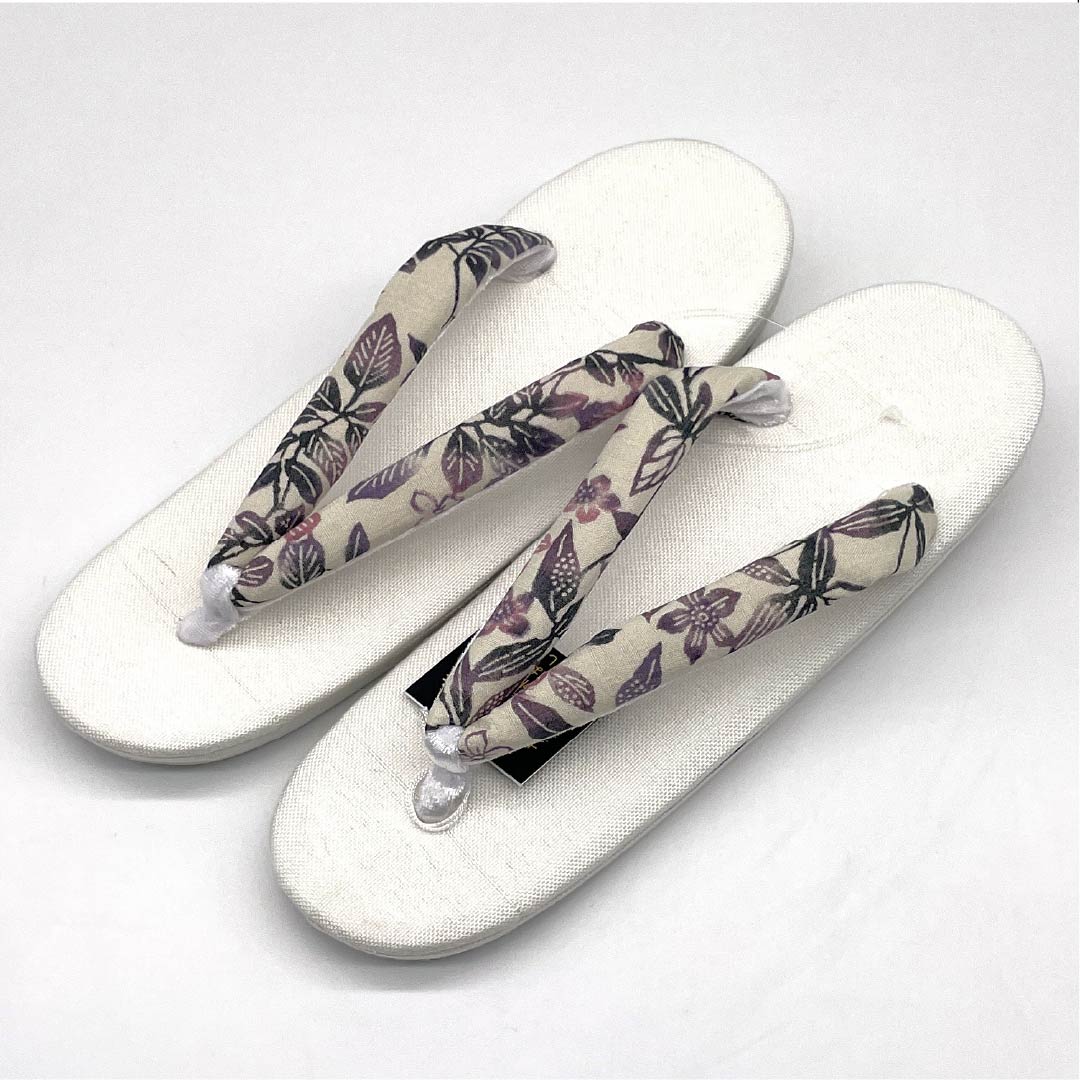 （新品）草履 亜麻 NEWランク 夏草履 亜麻草履 日本製 夏用 長さ24cm Lサイズ 白系 1122001731411