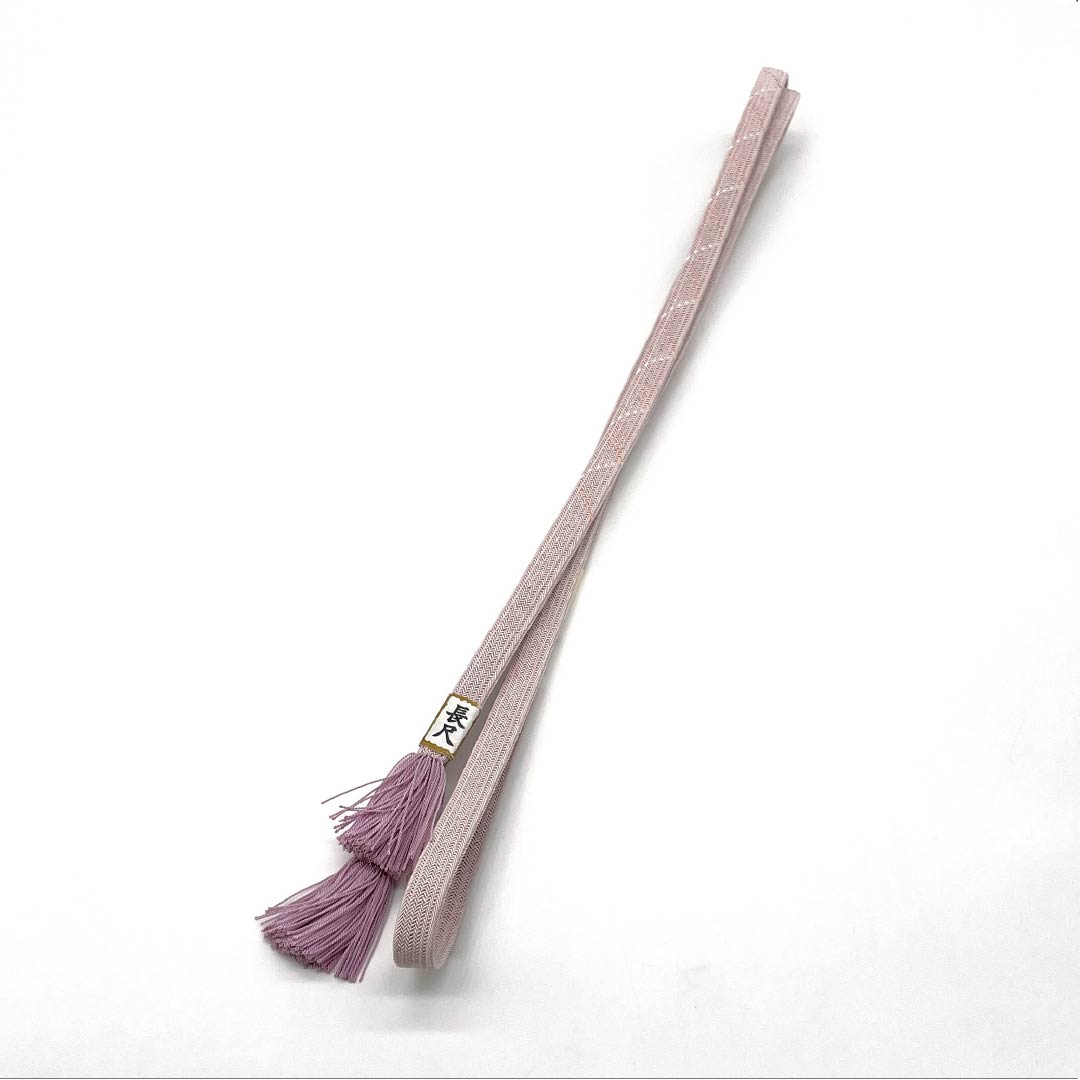 (新品)帯締め 正絹 NEWランク  浪花鼠色（なにわねずいろ） 翠嵐工房 単衣用 夏用 長さ約182cm 幅約1.2cm セミフォーマル ピンク系 1135005431413