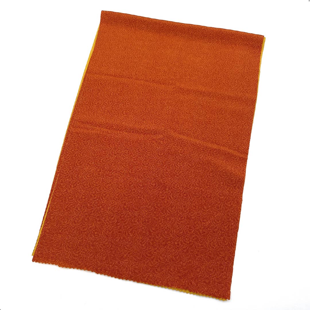 帯揚げ 正絹 セミフォーマル 赭色（そおいろ） 鮫 黄土色（おうどいろ） 古典柄 長さ約186cm 幅約30cm Sランク 茶系 1136000482914