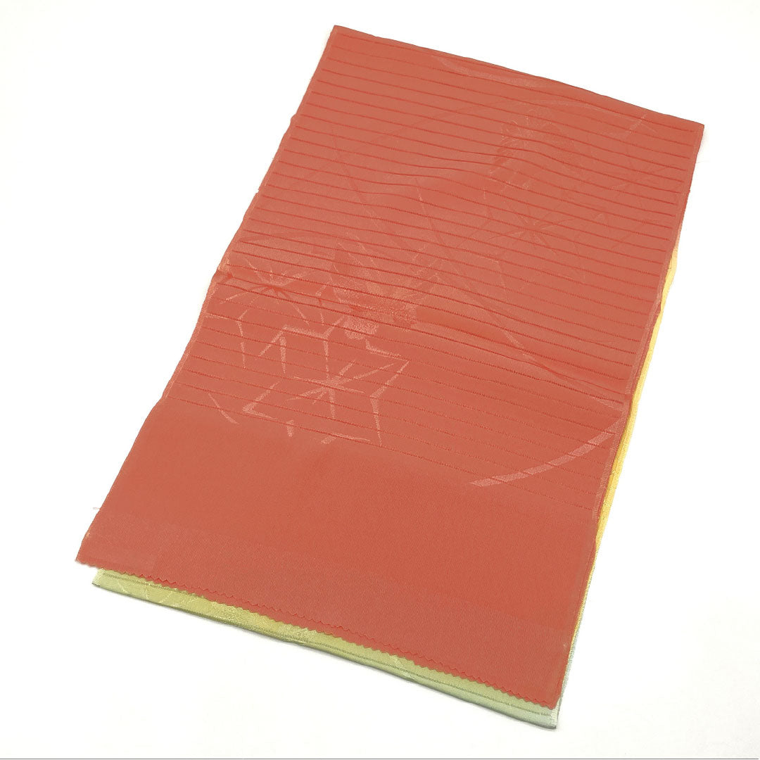 （新古品）帯揚げ 正絹 NEWランク カジュアル 鴇浅葱色（ときあさぎいろ） 青磁色（せいじいろ） 濃卵色（こいたまごいろ） 夏物 長さ約182cm 幅約29cm グラデーション系 1136001521999