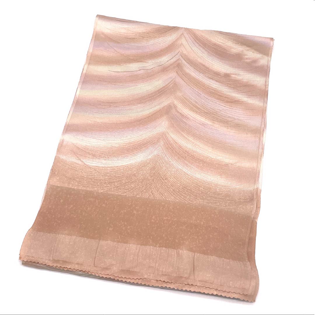 帯揚げ 正絹 Sランク セミフォーマル 水柿色（みずがきいろ） ぼかし 大王松 長さ約180cm 幅約30cm ピンク系 1136002662913