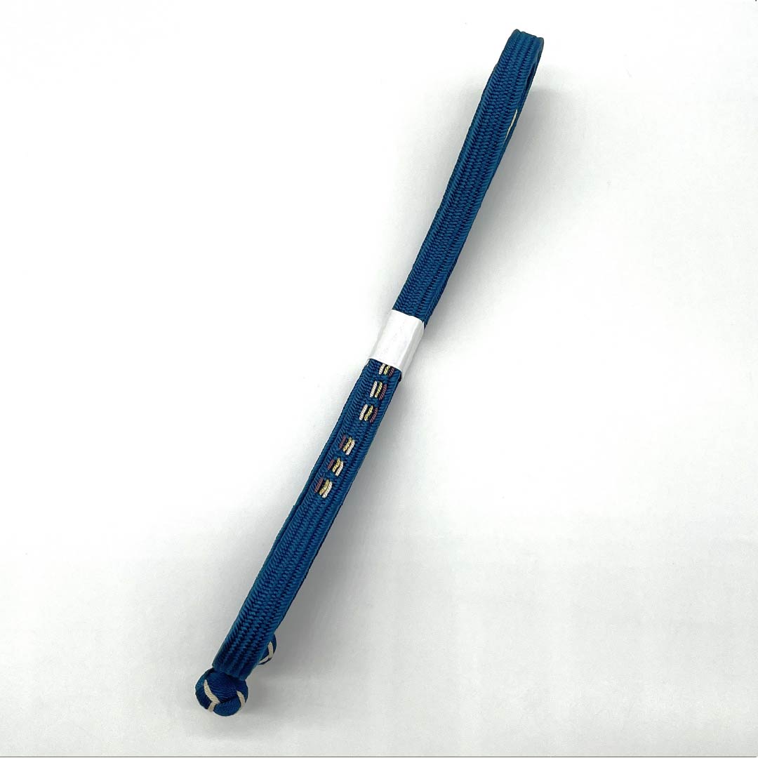 帯締め 正絹 Sランク  舛花色（ますはないろ） 玉房   長さ約154cm 幅約1cm カジュアル 青系 1135005982317