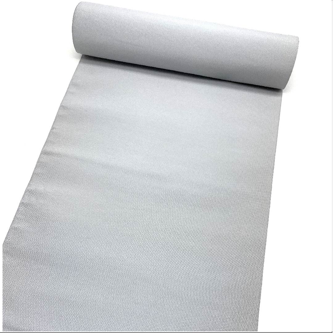 （未仕立）名古屋帯 水銀色 北出与三郎 渓流柄 帯丈360cm 正絹 NEWランク ポイント柄 セミフォーマル グレー系 1124004711322