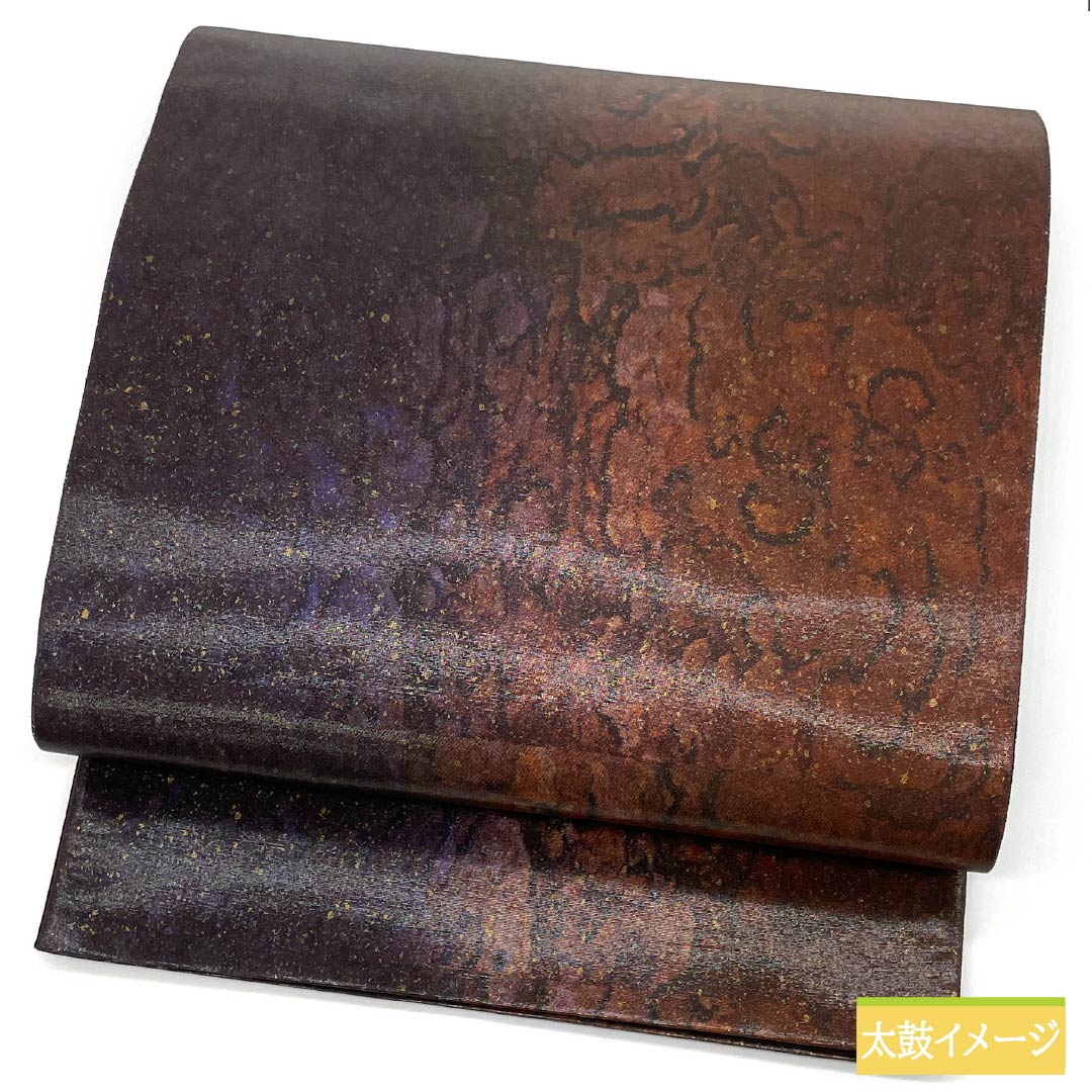 袋帯 正絹 引箔 抽象模様 帯丈436cm Sランク 六通 カジュアル グラデーション系 1123012542399