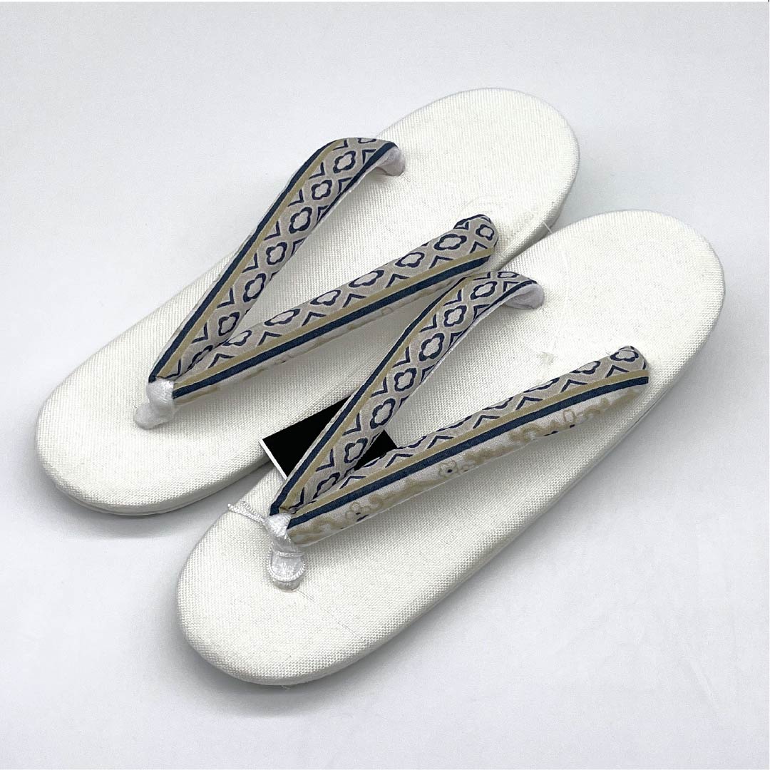 （新品）草履 亜麻 NEWランク 夏草履 亜麻草履 日本製 夏用 長さ24cm Lサイズ 白系 1122001691411