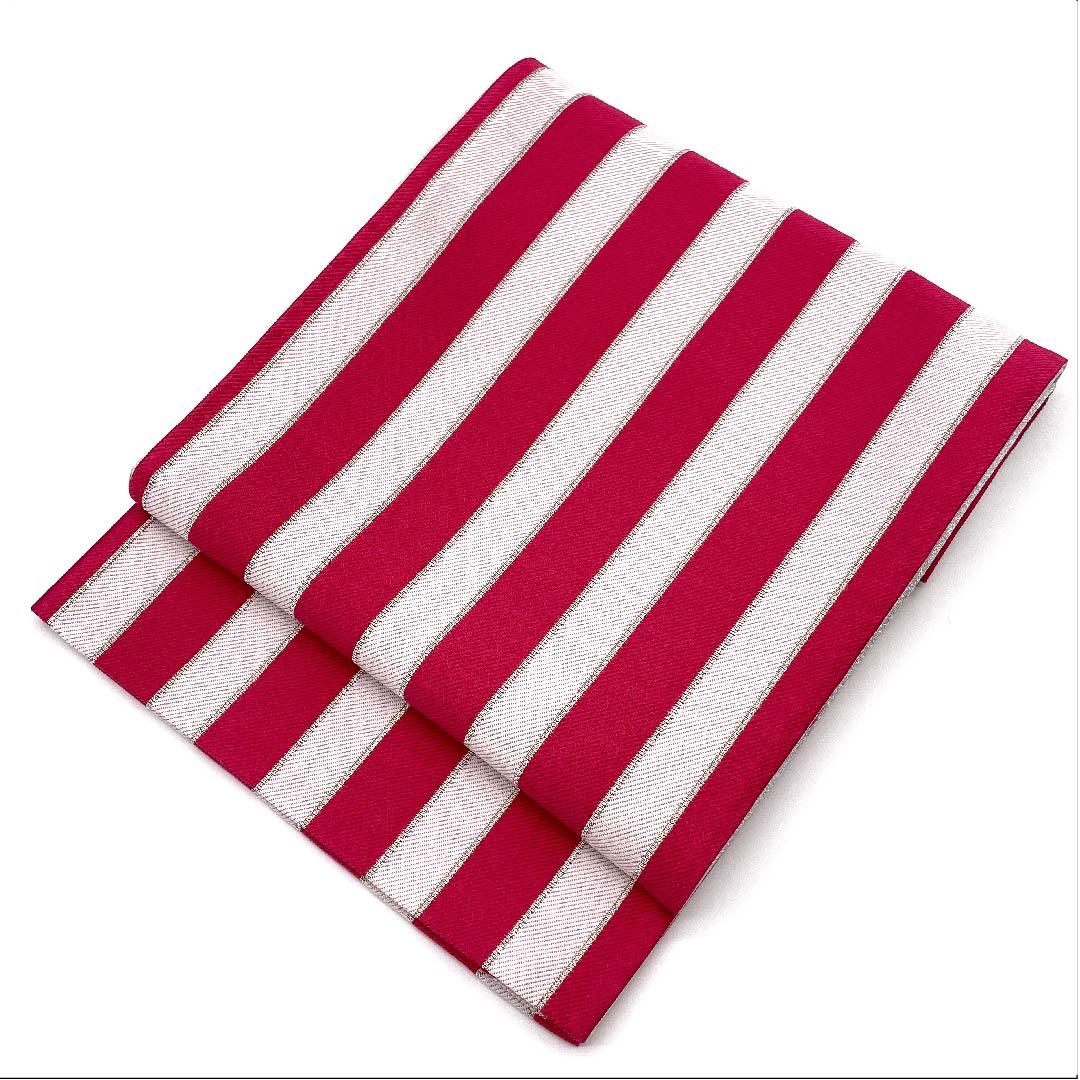 袋帯 苺色（いちごいろ） 振袖用 縞 帯丈436cm 正絹 Aランク 六通 フォーマル ピンク系 1123006543313